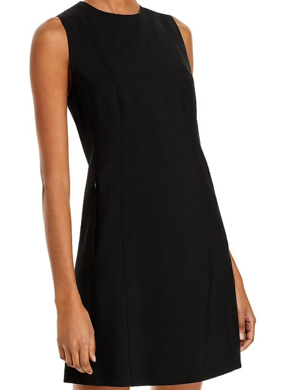 Theory Womens Black Wool Sleeveless Mini Dress Size 8